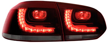VW GOLF 6 LED TAILLIGHTS SET RED/SMOKE (R-LOOK)