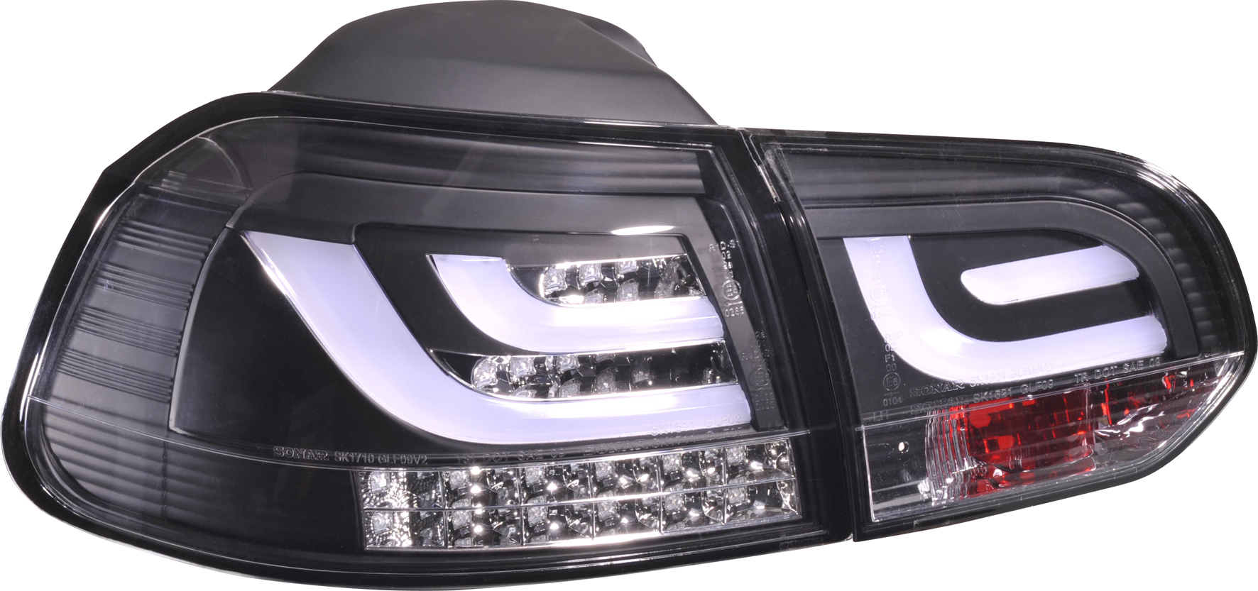 VW GOLF 6 LED BAKLAMPOR SET SVARTA V2