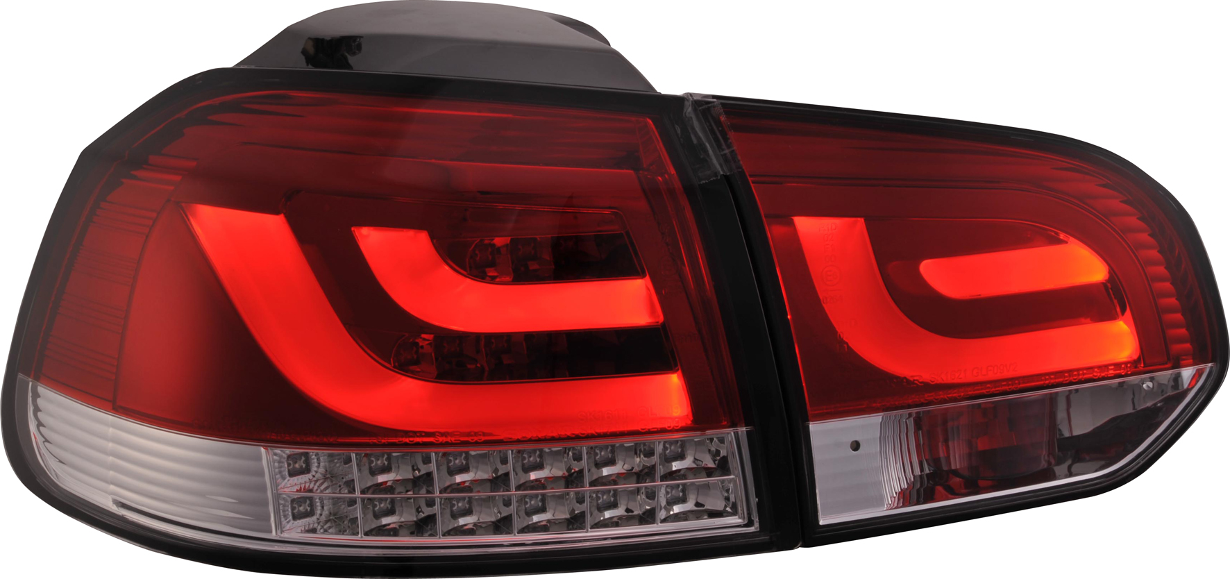 VW GOLF 6 LED BAKLAMPOR SET RÖDA/KLARA V2