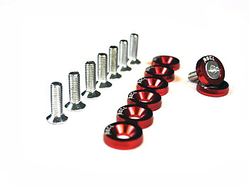 UNIVERSAL M6X18 FENDERS WASHERS BCL RED - SET OF 8