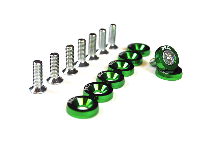 UNIVERSAL M6X18 FENDERS WASHERS BCL GREEN - SET OF 8 - 2