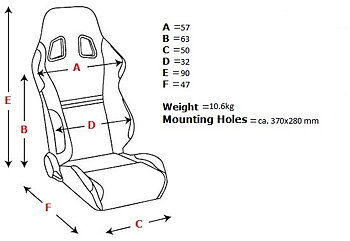SPL-TUNING UNIVERSAL BUCKET SEAT TK12 BLACK SMALL