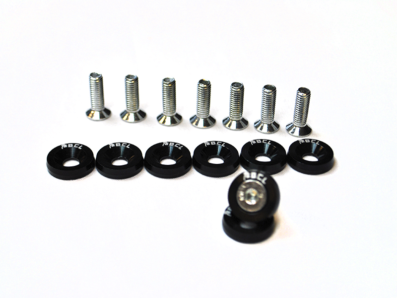UNIVERSAL M6X18 FENDERS WASHERS BCL BLACK - SET OF 8