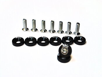 UNIVERSAL M6X18 FENDERS WASHERS BCL BLACK - SET OF 8