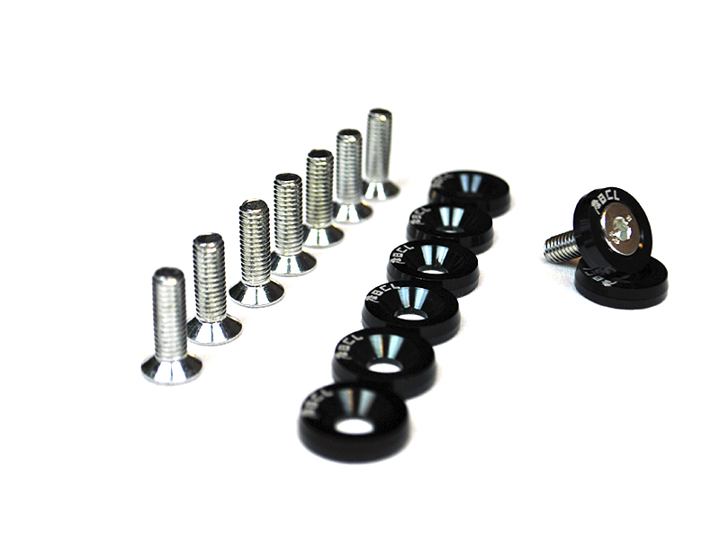 UNIVERSAL M6X18 FENDERS WASHERS BCL BLACK - SET OF 8 - 2