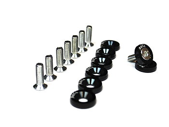 UNIVERSAL M6X18 FENDERS WASHERS BCL BLACK - SET OF 8