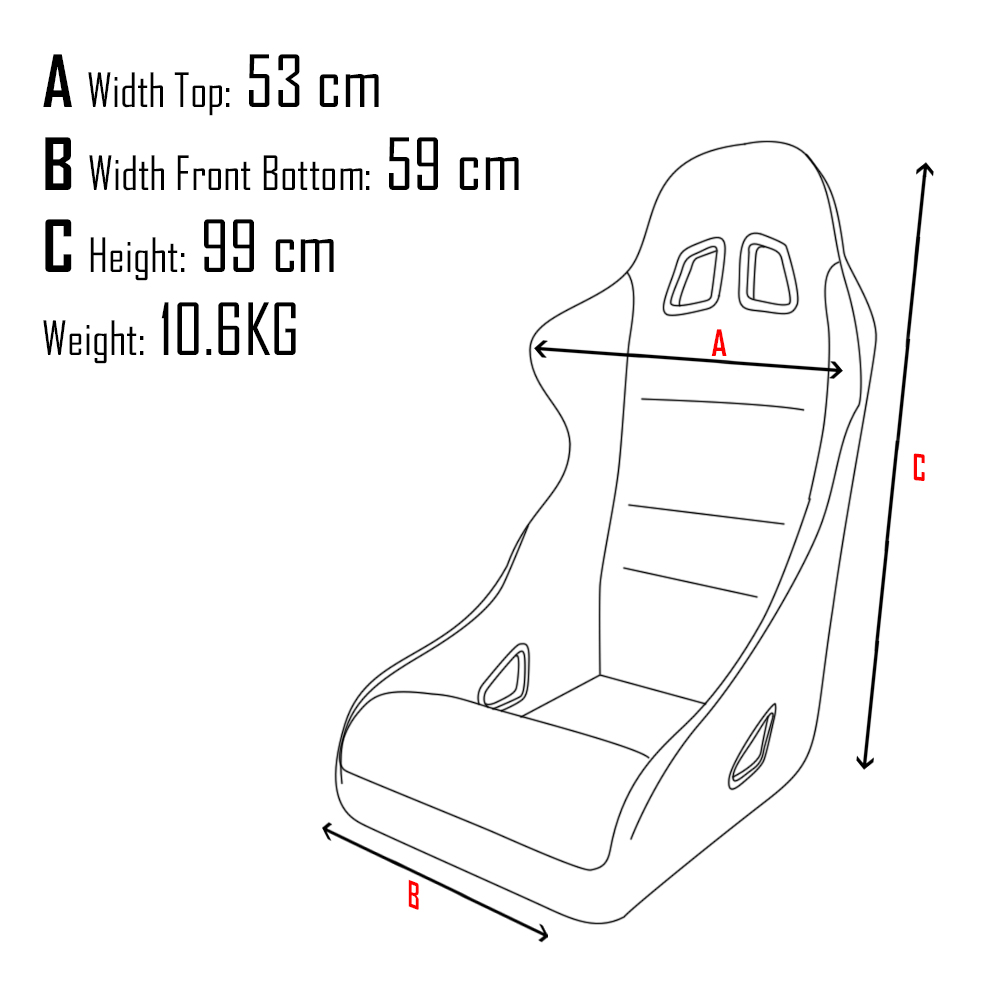SPL-TUNING UNIVERSAL BUCKET SEAT TK12 BLACK WIDE - 2