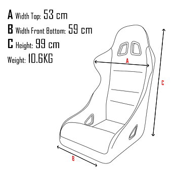 SPL-TUNING UNIVERSAL BUCKET SEAT TK12 BLACK WIDE