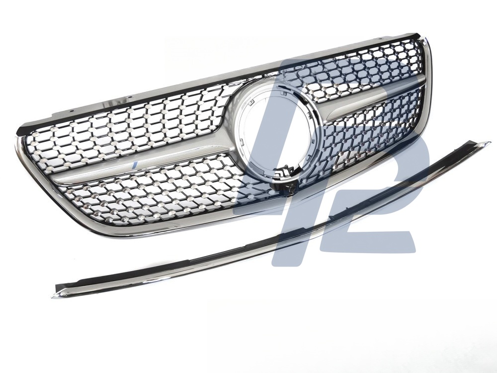 Grille Diamond Silver Black for Mercedes Vito W447 2019–2023 - 4