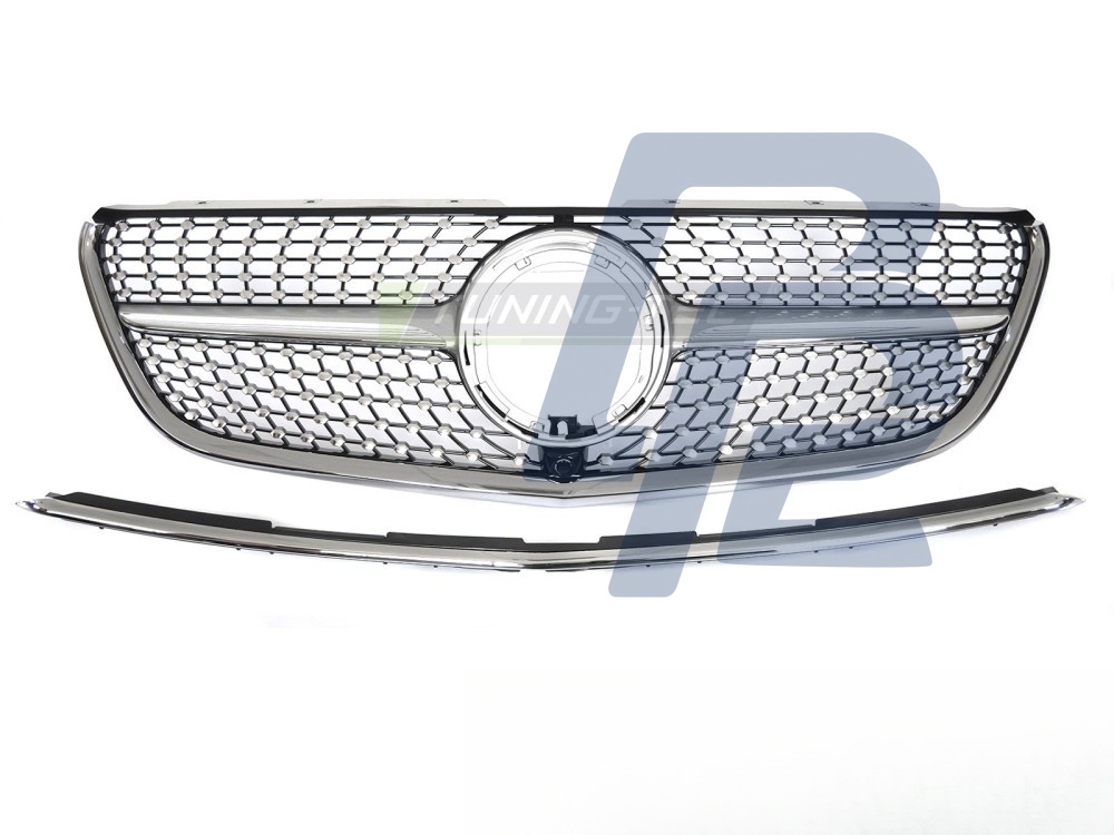 Grille Diamond Silver Black for Mercedes Vito W447 2019–2023 - 5
