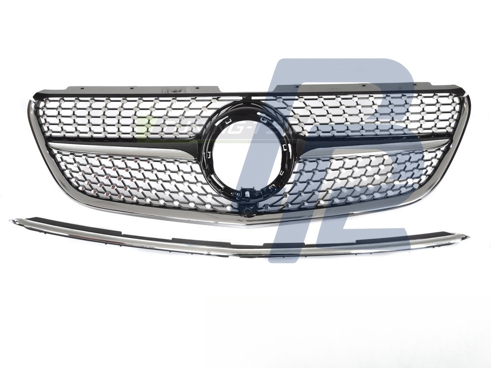 Grille Diamond Black/Chrome for Mercedes Vito W447 2019–2023 - 3