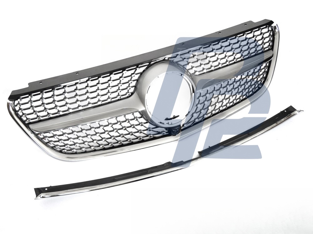 Grille Diamond Silver Chrome for Mercedes Vito W447 2014–2019 - 5
