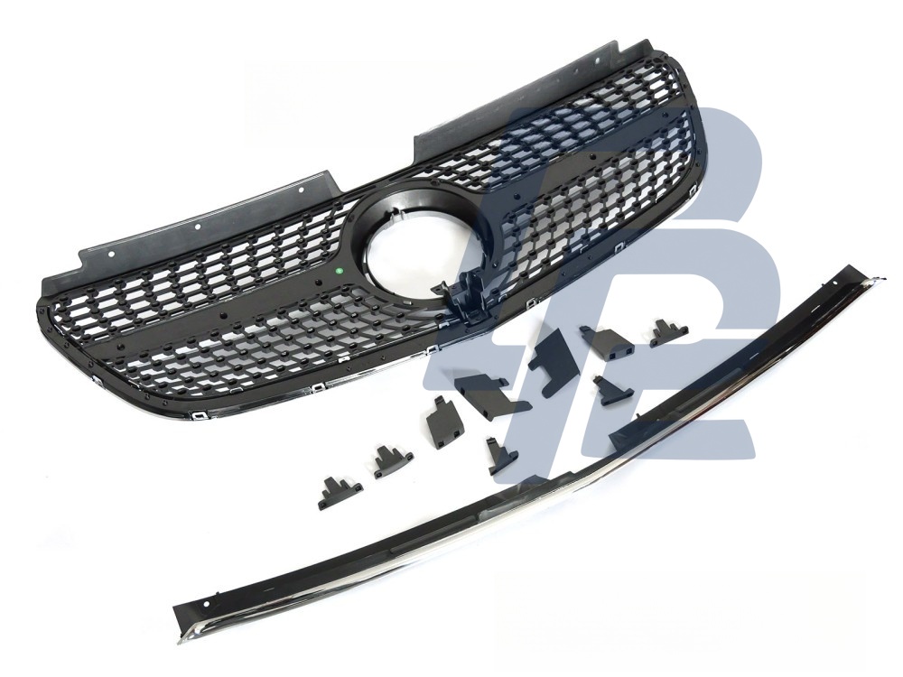 Grille Diamond Silver Chrome for Mercedes Vito W447 2014–2019 - 4