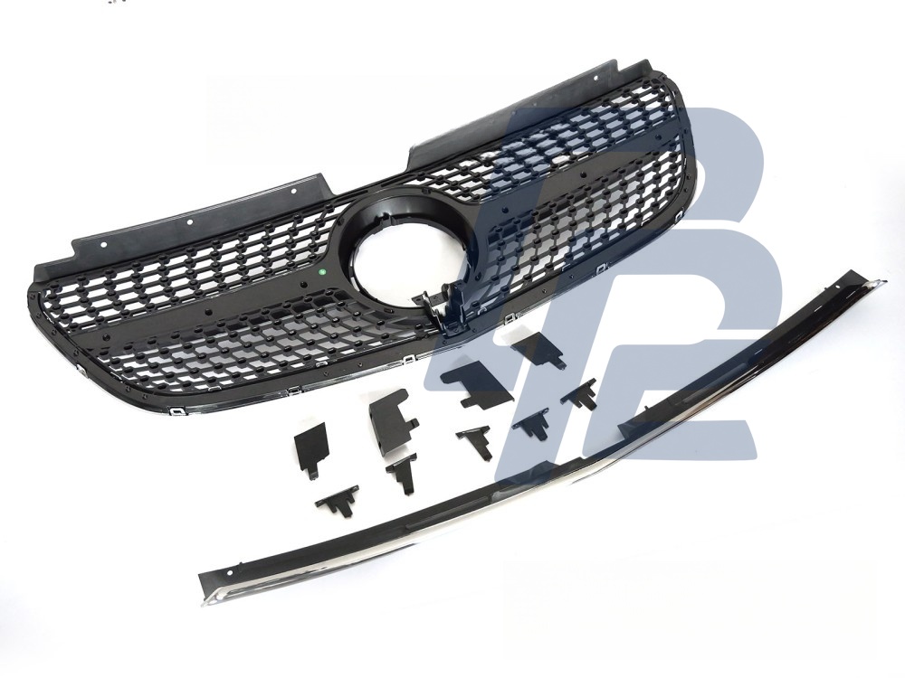 Grille Diamond Black/Chrome for Mercedes Vito W447 2014–2019 - 5