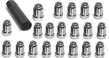 LIGHTWEIGHT WHEEL LUG NUTS CHROME SIX M12X1.50 +KEY