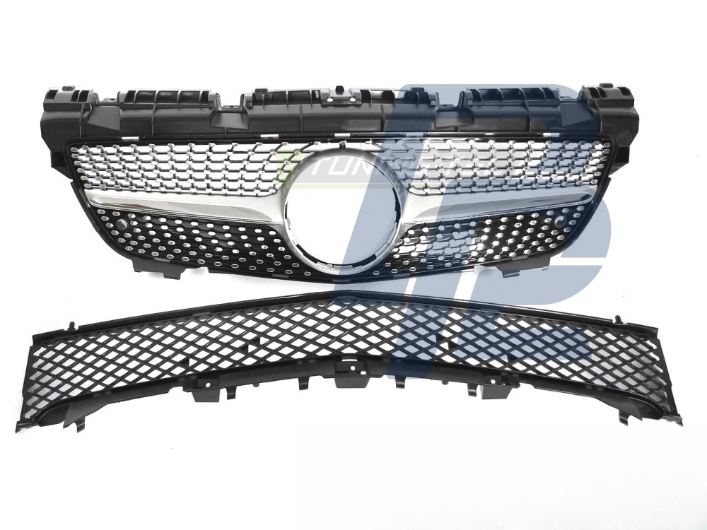 Grille Diamond Silver Chrome for Mercedes SLK R172 2011–2015 - 5