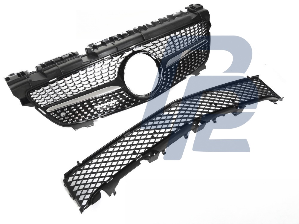 Grille Diamond Black/Chrome for Mercedes SLK R172 2011–2015 - 4