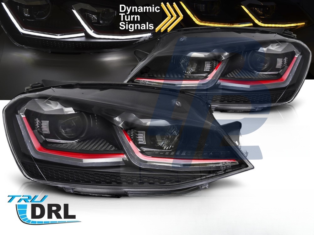 LED Headlights Red Sequential DRL for VW Golf VII 2013–2017 - 2