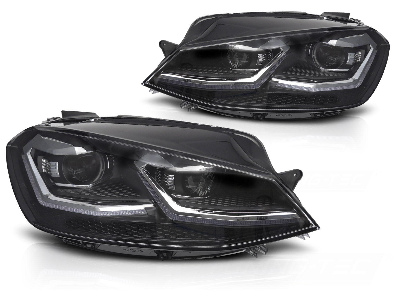 LED-STRÅLKASTARE SILVER SEQ DRL TILL VW GOLF VII 2017-2019