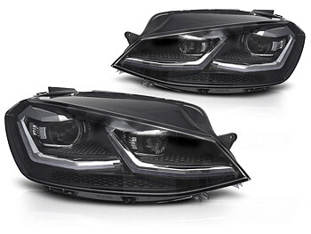 LED-STRÅLKASTARE SILVER SEQ DRL TILL VW GOLF VII 2017-2019
