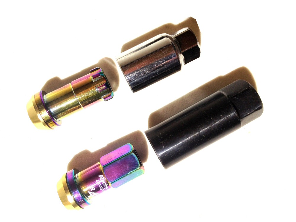 20X PROJECT KICS R40 STIL ÖPPENSLUTTNING HJULMUTTRAR NEOCHROME M12X1.50 - 5