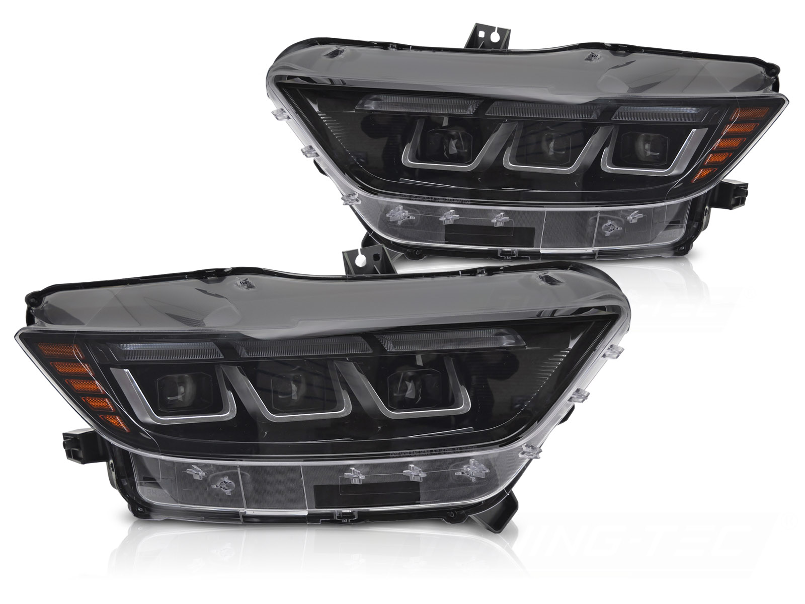 STRÅLKASTARE FULL SEKVENTIELL LED DRL TILL FORD MUSTANG 2014-2017
