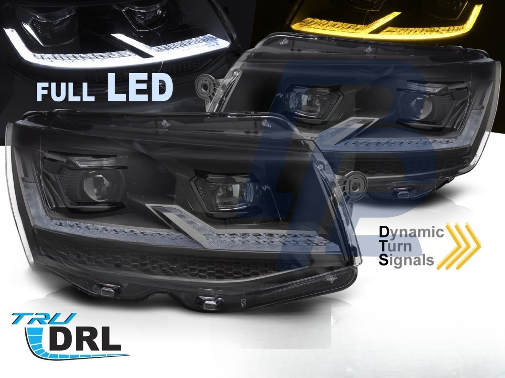 Headlights Full LED Black Sequential DRL for VW T6 2015–2019 - 3