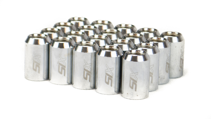 SIX PERFORMANCE STEEL LUG NUTS 32MM 12X1.50 CHROME V4 20X