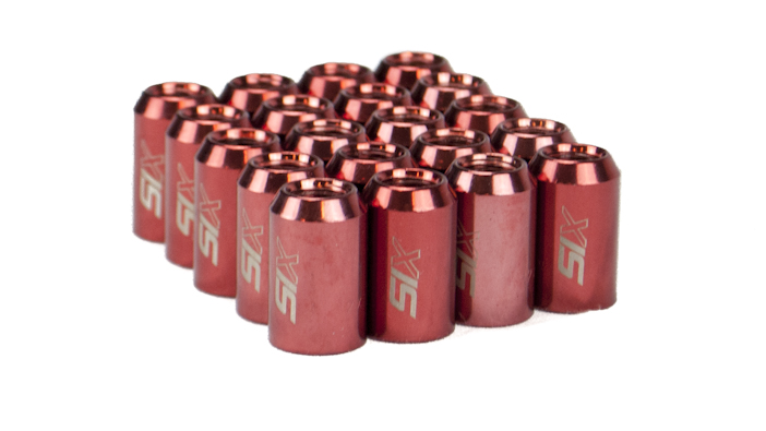 SIX PERFORMANCE STEEL LUG NUTS 32MM 12X1.50 RED V4 20X - 2