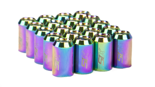 SIX PERFORMANCE STEEL LUG NUTS 32MM 12X1.50 NEOCHROME V4 20X - 2