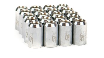 SIX PERFORMANCE STEEL LUG NUTS 32MM 12X1.25 CHROME V4 20X