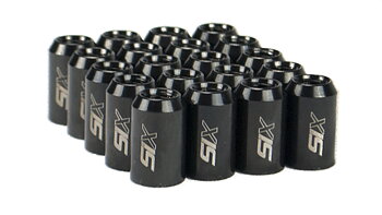 SIX PERFORMANCE STEEL LUG NUTS 32MM 12X1.25 BLACK V4 20X