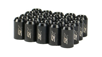 SIX PERFORMANCE STEEL LUG NUTS 32MM 12X1.25 BLACK V4 20X