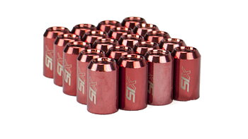 SIX PERFORMANCE STEEL LUG NUTS 32MM 12X1.25 RED V4 20X