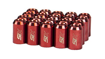 SIX PERFORMANCE STEEL LUG NUTS 32MM 12X1.25 RED V4 20X