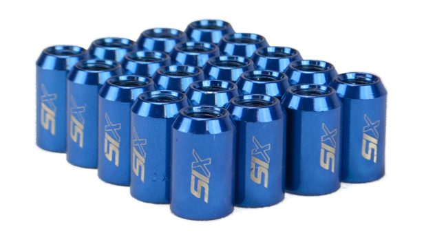 SIX PERFORMANCE STEEL LUG NUTS 32MM 12X1.25 BLUE V4 20X - 2
