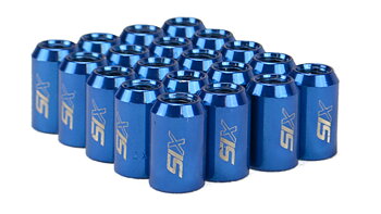 SIX PERFORMANCE STEEL LUG NUTS 32MM 12X1.25 BLUE V4 20X