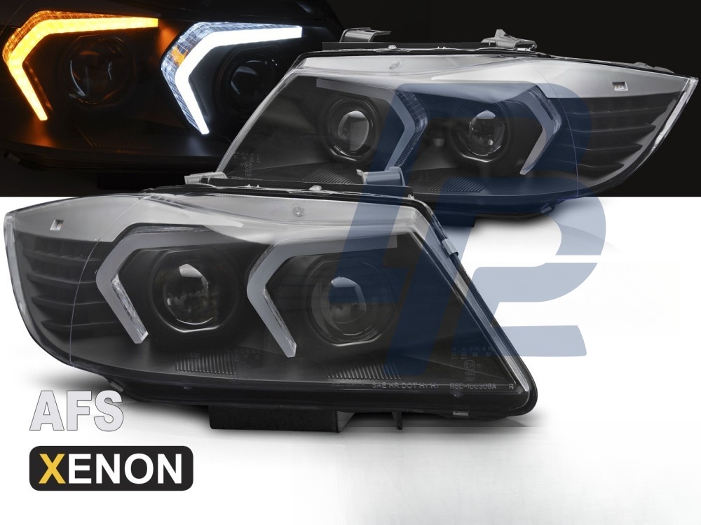 Xenon AFS Headlights LED Black for BMW E90 / E91 LCI 2009–2011 - 3
