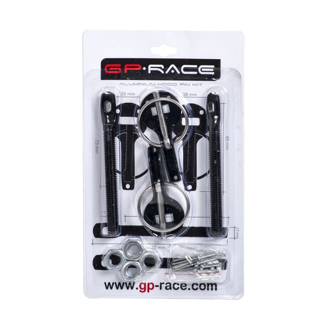 GP-RACE UNIVERSAL HOODPINS / HOODLOCKS ALUMINUM BLACK - 2