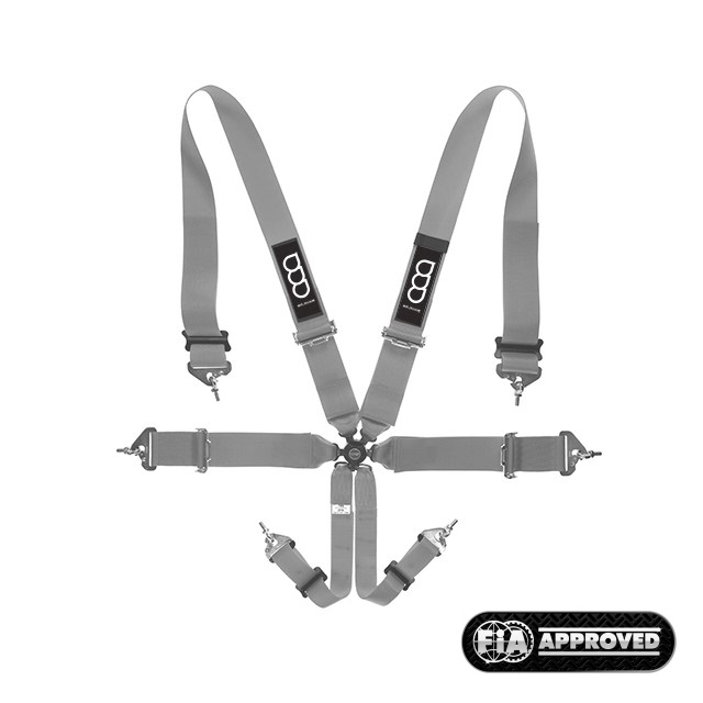 GP-RACE UNIVERSAL 6-POINT HARNESS 3 INCH PRO GREY