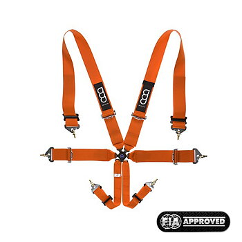 GP-RACE UNIVERSAL 6-POINT HARNESS 3 INCH PRO ORANGE