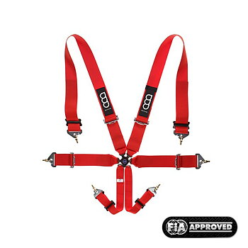 GP-RACE UNIVERSAL 6-POINT HARNESS 3 INCH PRO RED