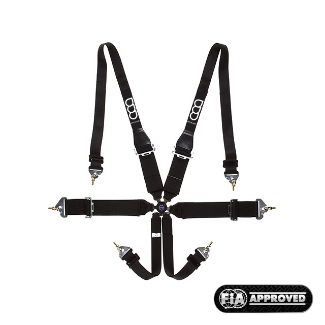 GP-RACE UNIVERSAL 6-POINT HARNESS 3/2 INCH PRO HANS BLACK