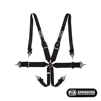 GP-RACE UNIVERSAL 6-POINT HARNESS 3/2 INCH PRO HANS BLACK