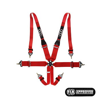 GP-RACE UNIVERSAL 6-POINT HARNESS 3/2 INCH PRO HANS RED