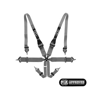 GP-RACE UNIVERSAL 6-POINT HARNESS 3/2 INCH LIGHT HANS GREY