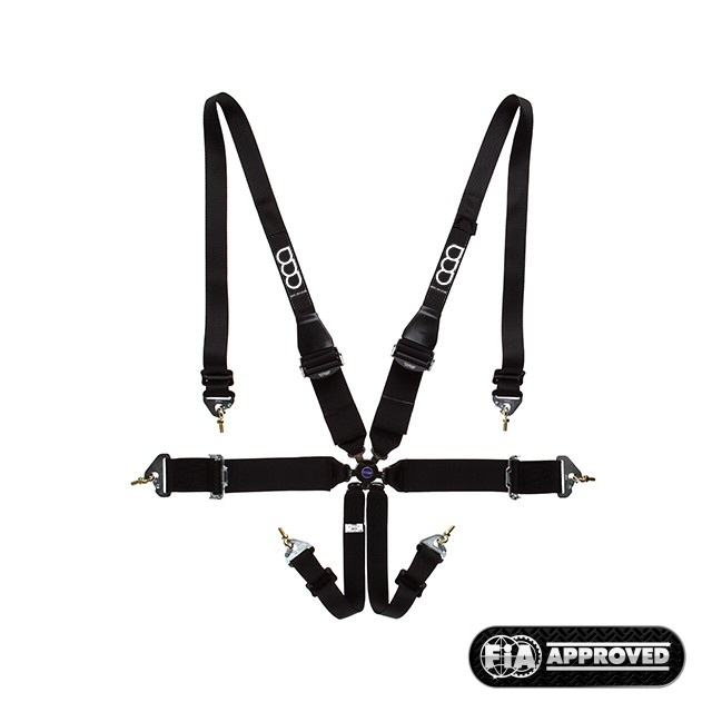 GP-RACE UNIVERSAL 6-POINT HARNESS 3/2 INCH LIGHT HANS BLACK
