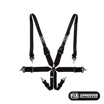 GP-RACE UNIVERSAL 6-POINT HARNESS 3/2 INCH LIGHT HANS BLACK