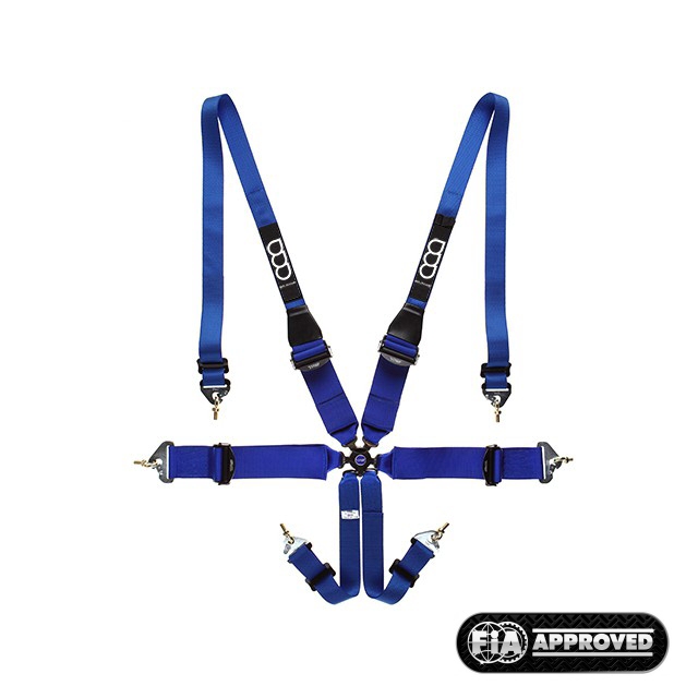 GP-RACE UNI 6-POINT HARNESS 3/2 INCH ULTRALIGHT HANS BLUE