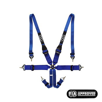 GP-RACE UNI 6-POINT HARNESS 3/2 INCH ULTRALIGHT HANS BLUE